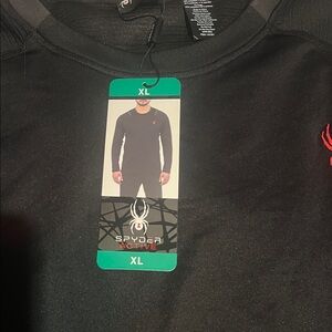 Spyder Black Long Sleeve Top with Red Logo